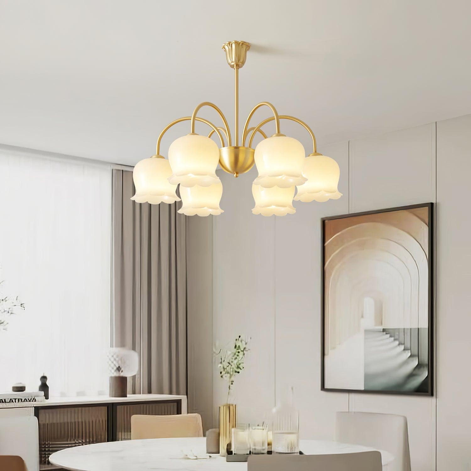 Orchids Brass Chandelier - Lamp Outdoor