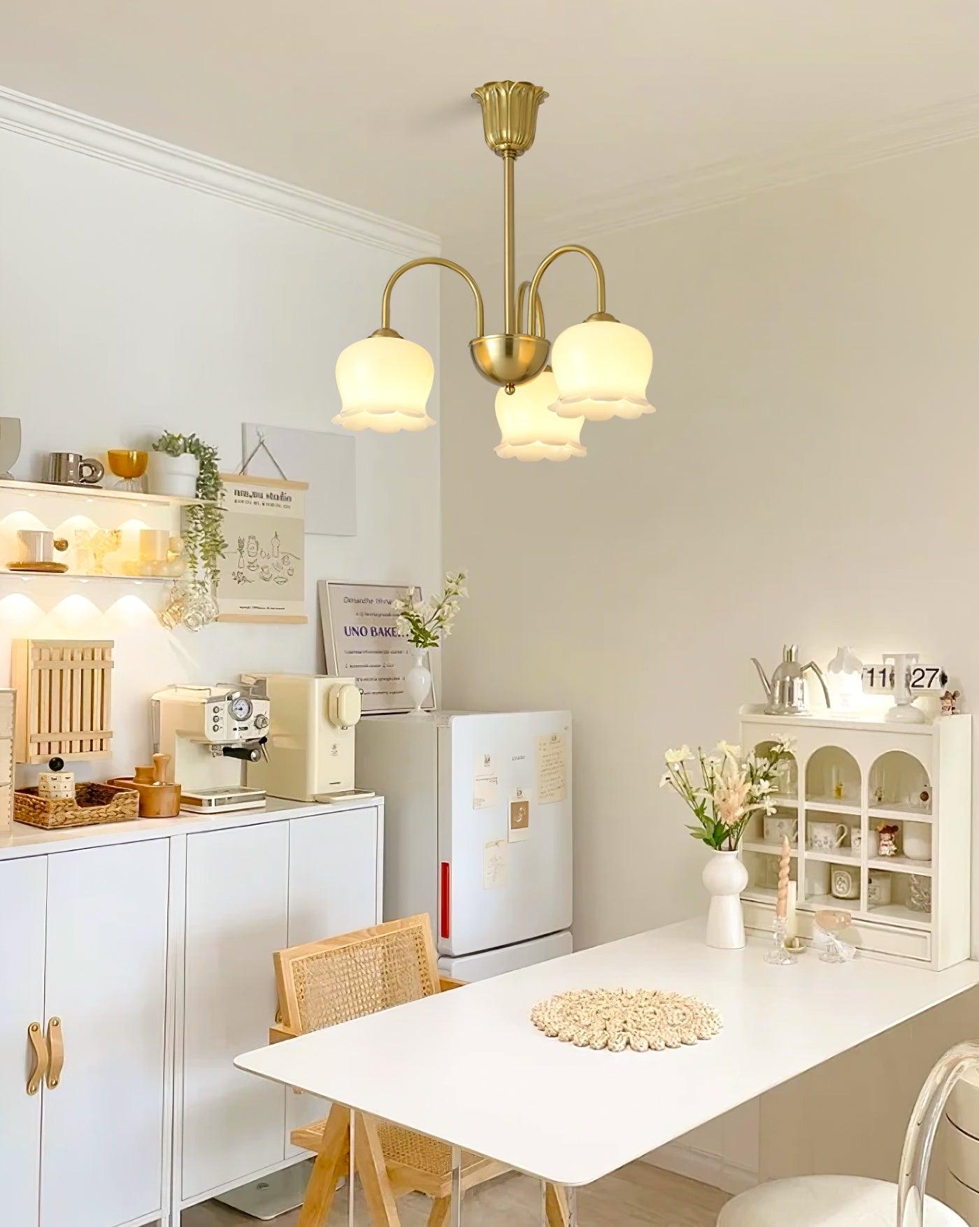 Orchids Brass Chandelier - Lamp Outdoor