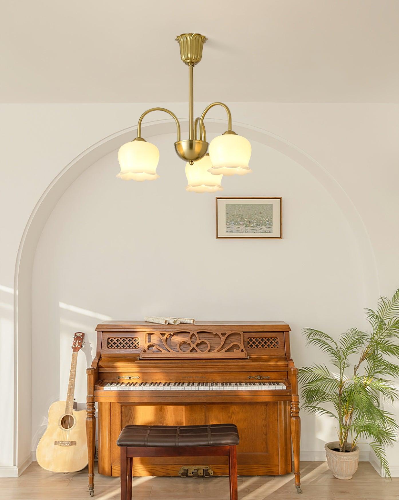 Orchids Brass Chandelier - Lamp Outdoor