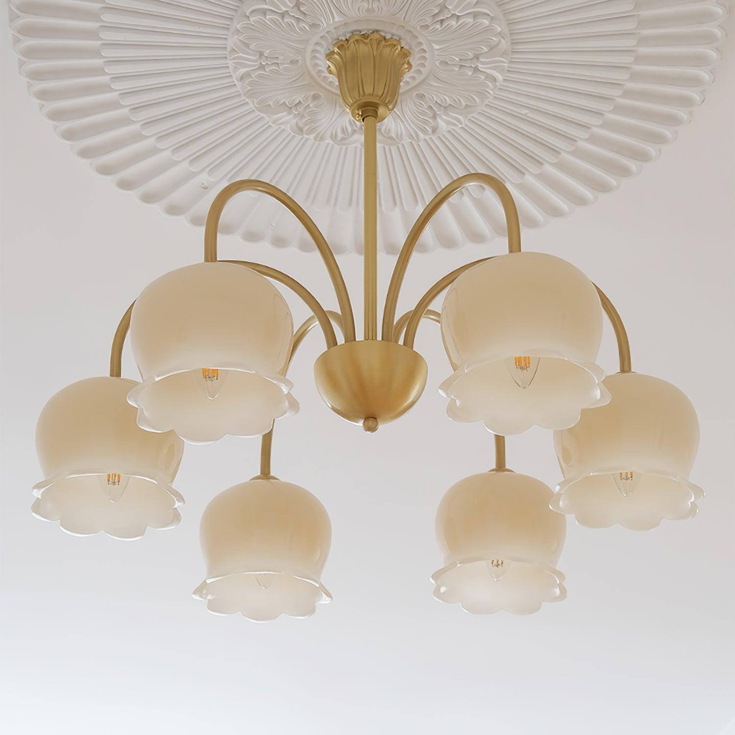 Orchids Brass Chandelier - Lamp Outdoor