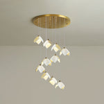 Cithayra Geometric Glass Brass Chandelier - Lamp Outdoor