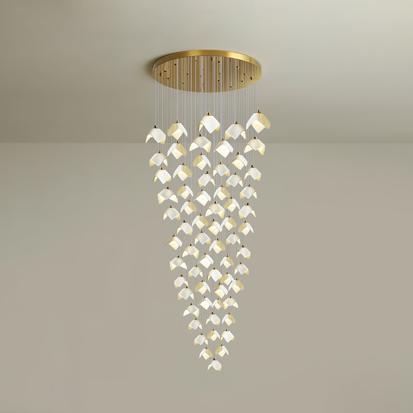 Cithayra Geometric Glass Brass Chandelier - Lamp Outdoor