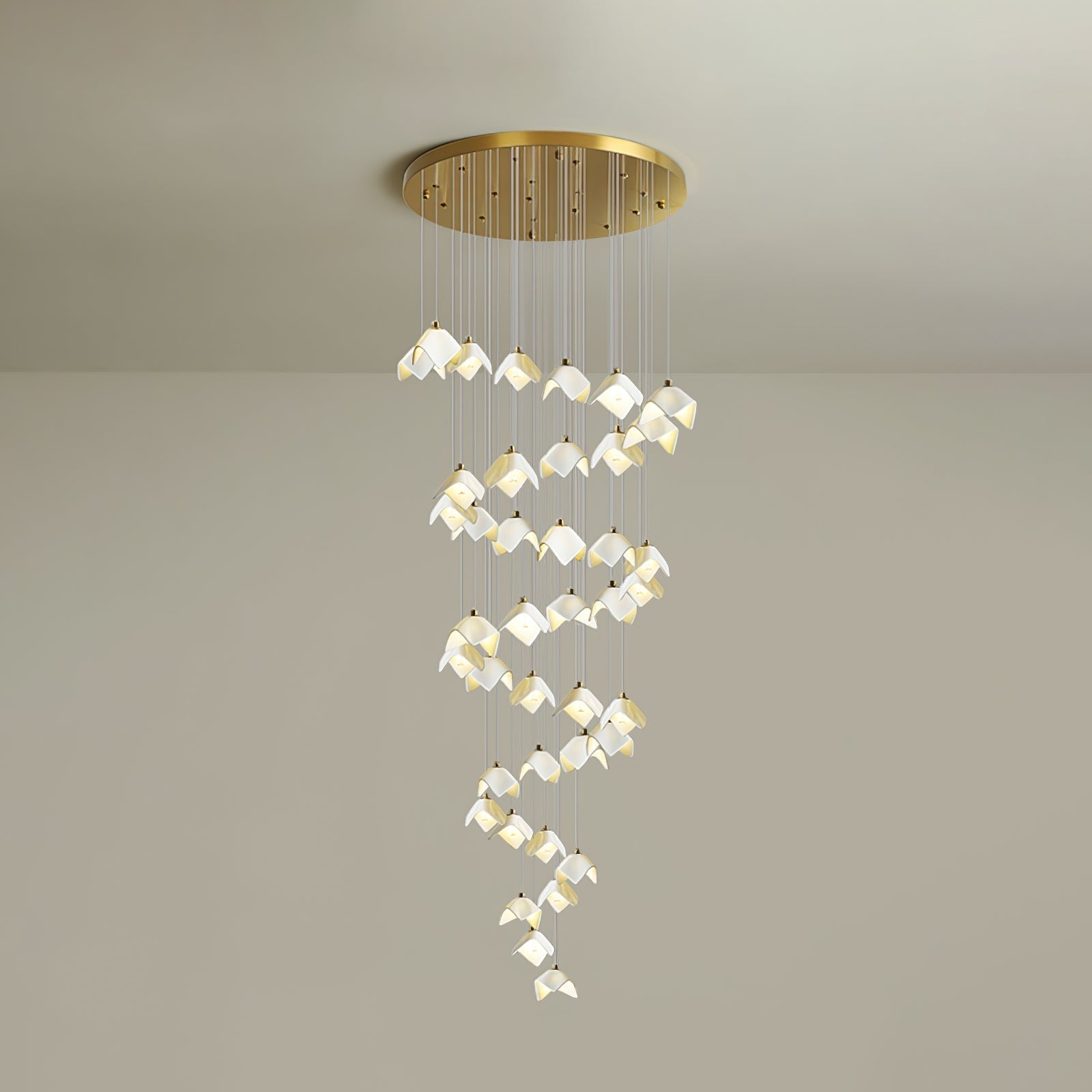 Cithayra Geometric Glass Brass Chandelier - Lamp Outdoor