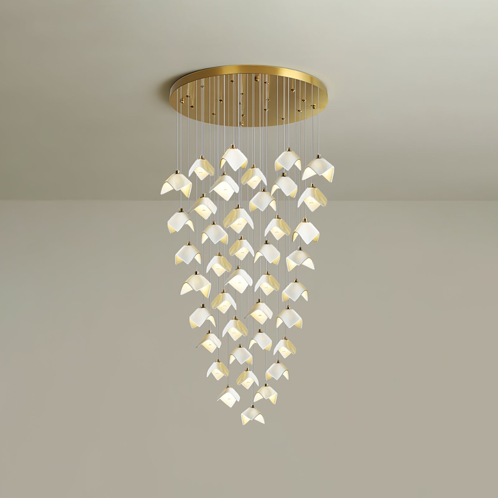 Cithayra Geometric Glass Brass Chandelier - Lamp Outdoor