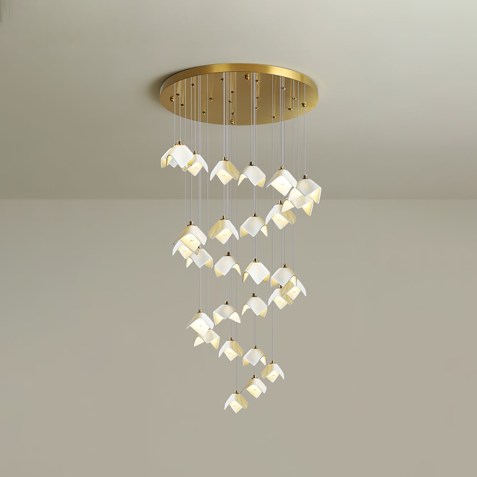 Cithayra Geometric Glass Brass Chandelier - Lamp Outdoor