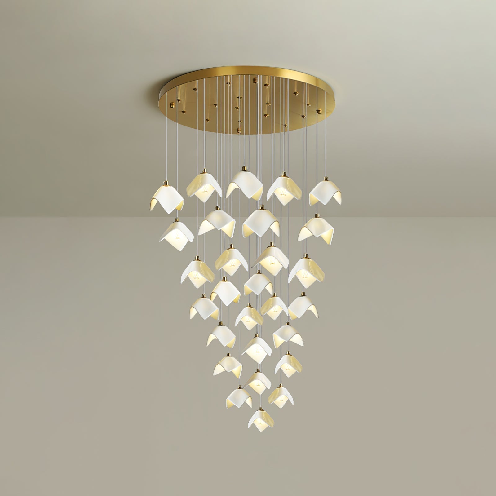 Cithayra Geometric Glass Brass Chandelier - Lamp Outdoor