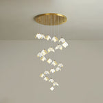 Cithayra Geometric Glass Brass Chandelier - Lamp Outdoor