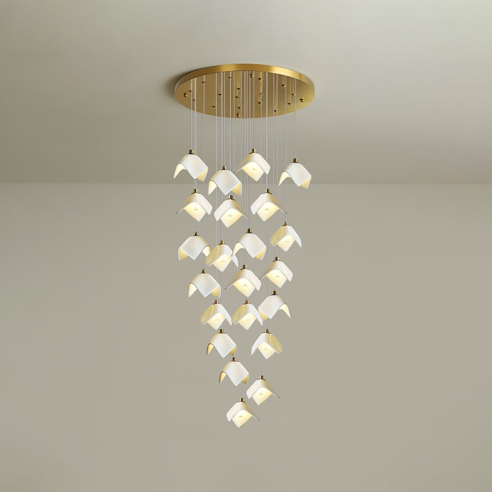 Cithayra Geometric Glass Brass Chandelier - Lamp Outdoor