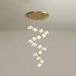 Cithayra Geometric Glass Brass Chandelier - Lamp Outdoor