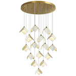 Cithayra Geometric Glass Brass Chandelier - Lamp Outdoor