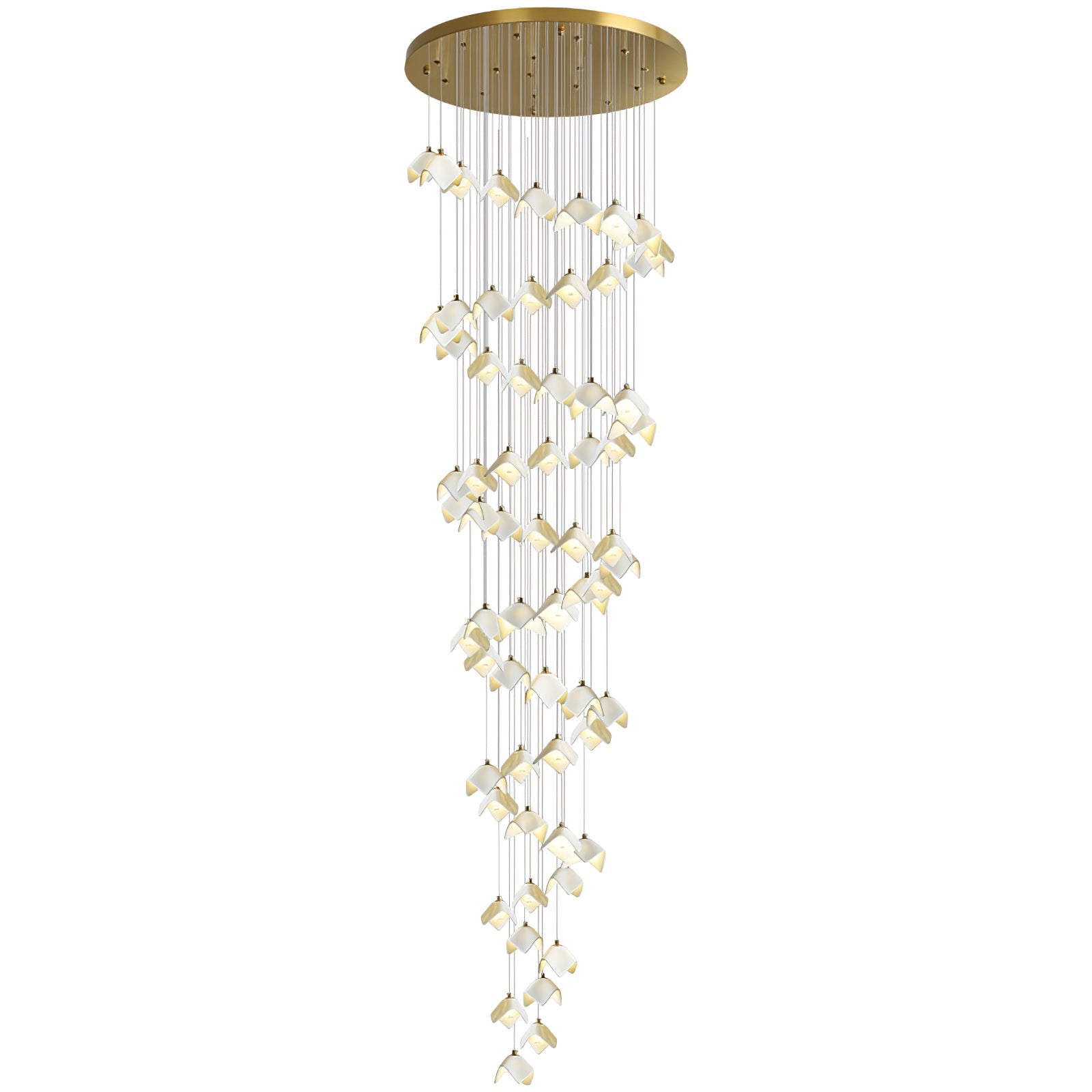 Cithayra Geometric Glass Brass Chandelier - Lamp Outdoor