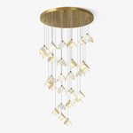 Cithayra Geometric Glass Brass Chandelier - Lamp Outdoor