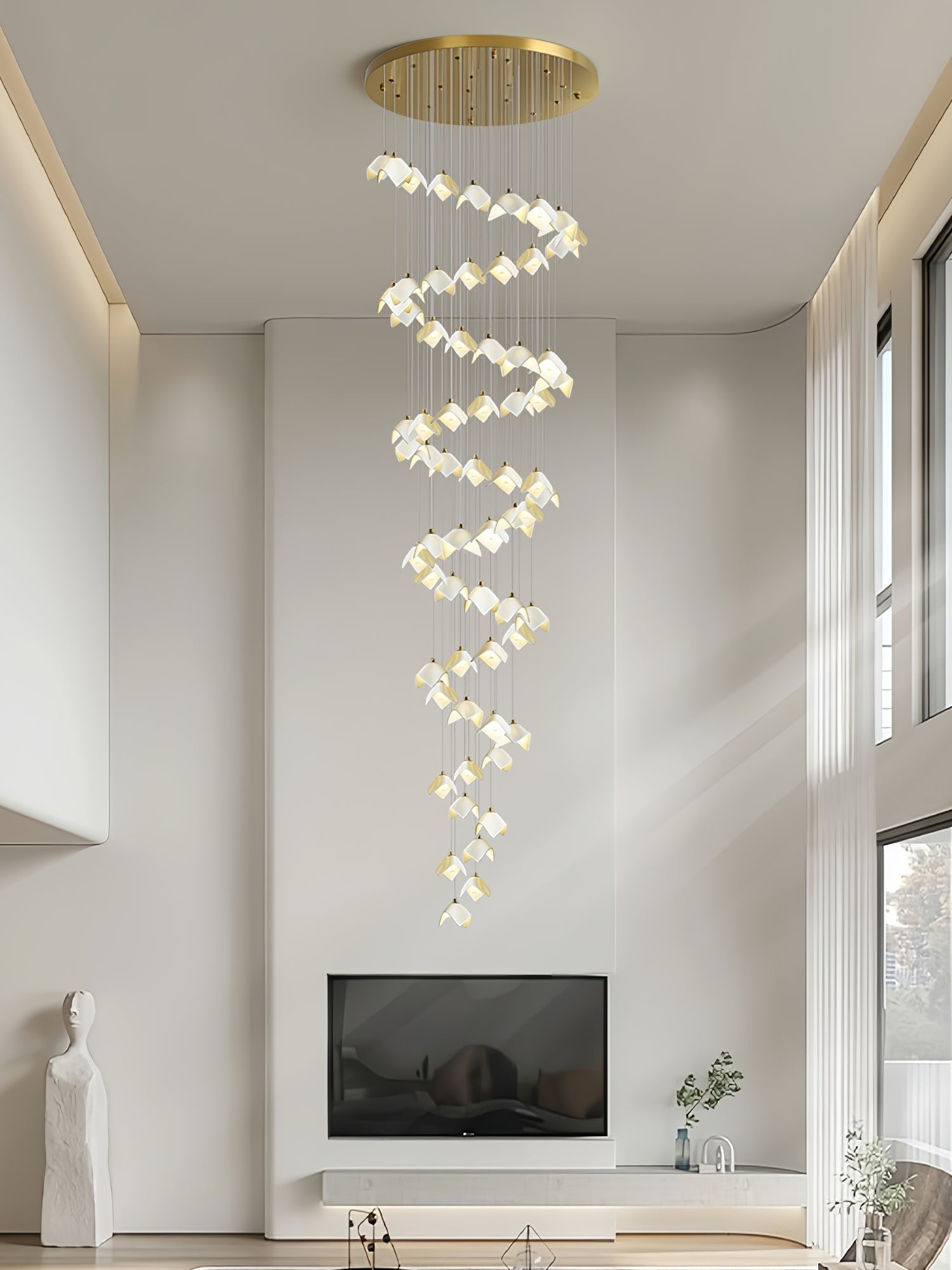 Cithayra Geometric Glass Brass Chandelier - Lamp Outdoor