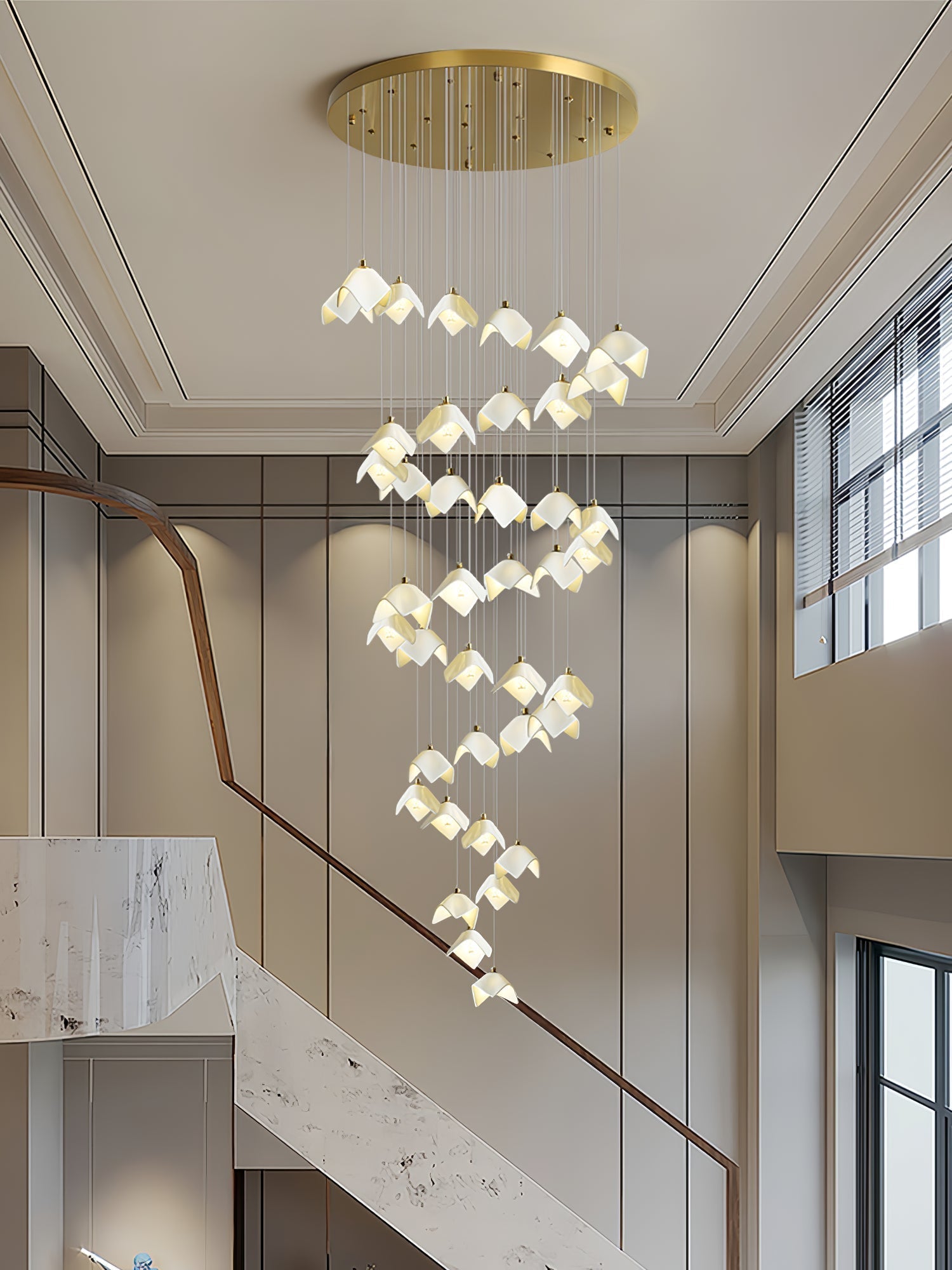 Cithayra Geometric Glass Brass Chandelier - Lamp Outdoor