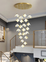Cithayra Geometric Glass Brass Chandelier - Lamp Outdoor