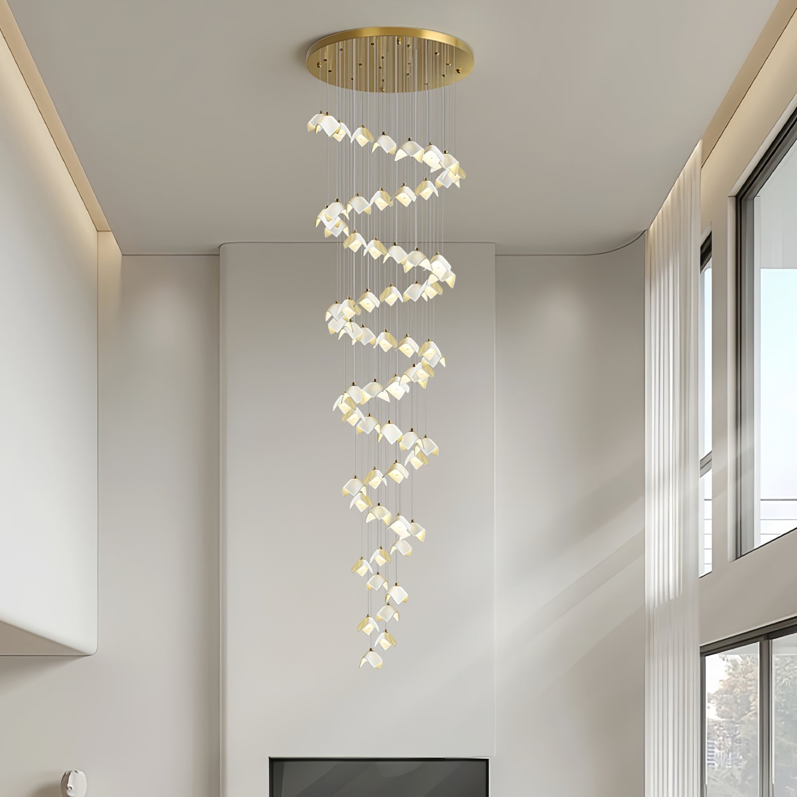 Cithayra Geometric Glass Brass Chandelier - Lamp Outdoor