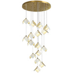 Cithayra Geometric Glass Brass Chandelier - Lamp Outdoor
