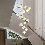 Cithayra Geometric Glass Brass Chandelier - Lamp Outdoor