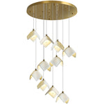 Cithayra Geometric Glass Brass Chandelier - Lamp Outdoor
