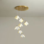 Cithayra Geometric Glass Brass Chandelier - Lamp Outdoor