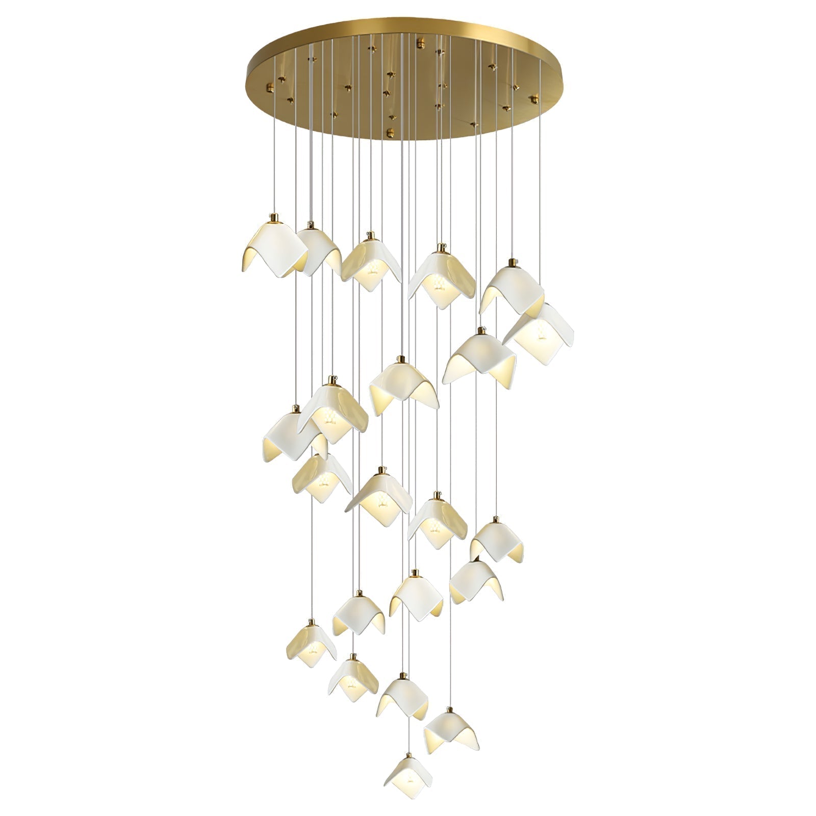 Cithayra Geometric Glass Brass Chandelier - Lamp Outdoor