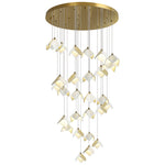 Cithayra Geometric Glass Brass Chandelier - Lamp Outdoor