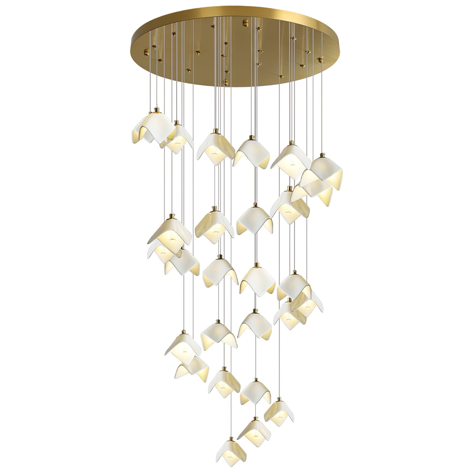 Cithayra Geometric Glass Brass Chandelier - Lamp Outdoor