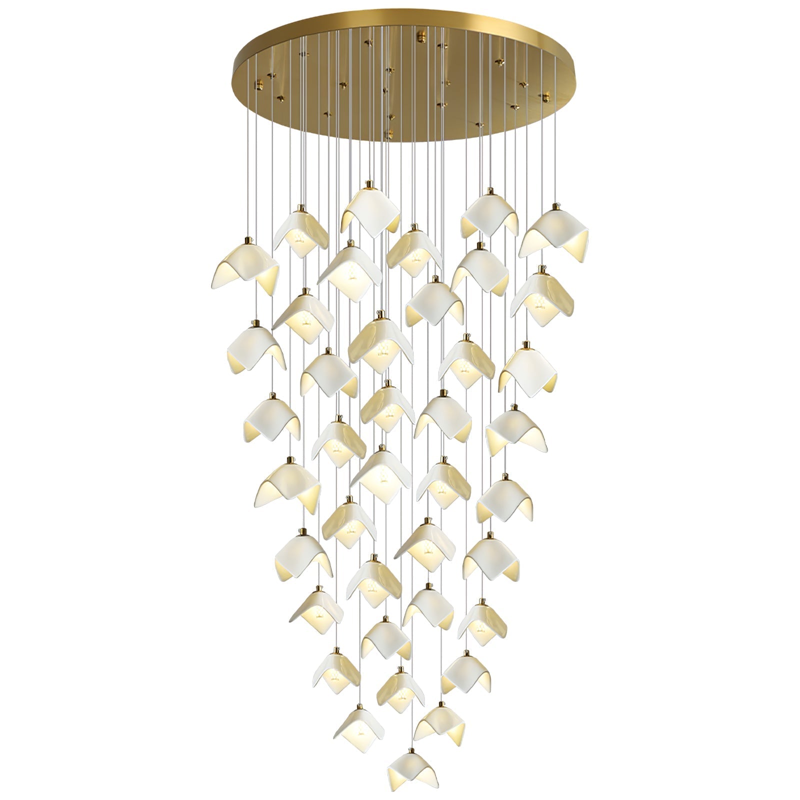 Cithayra Geometric Glass Brass Chandelier - Lamp Outdoor