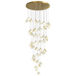 Cithayra Geometric Glass Brass Chandelier - Lamp Outdoor
