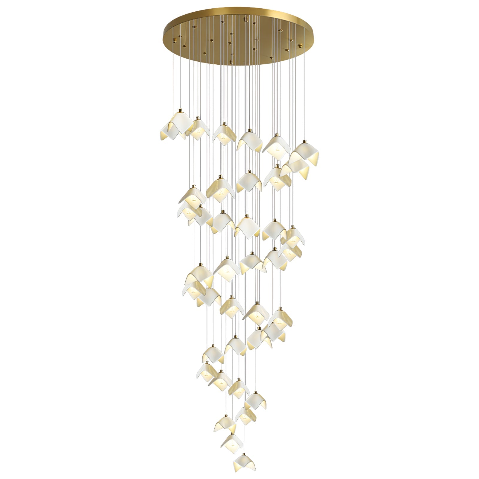 Cithayra Geometric Glass Brass Chandelier - Lamp Outdoor