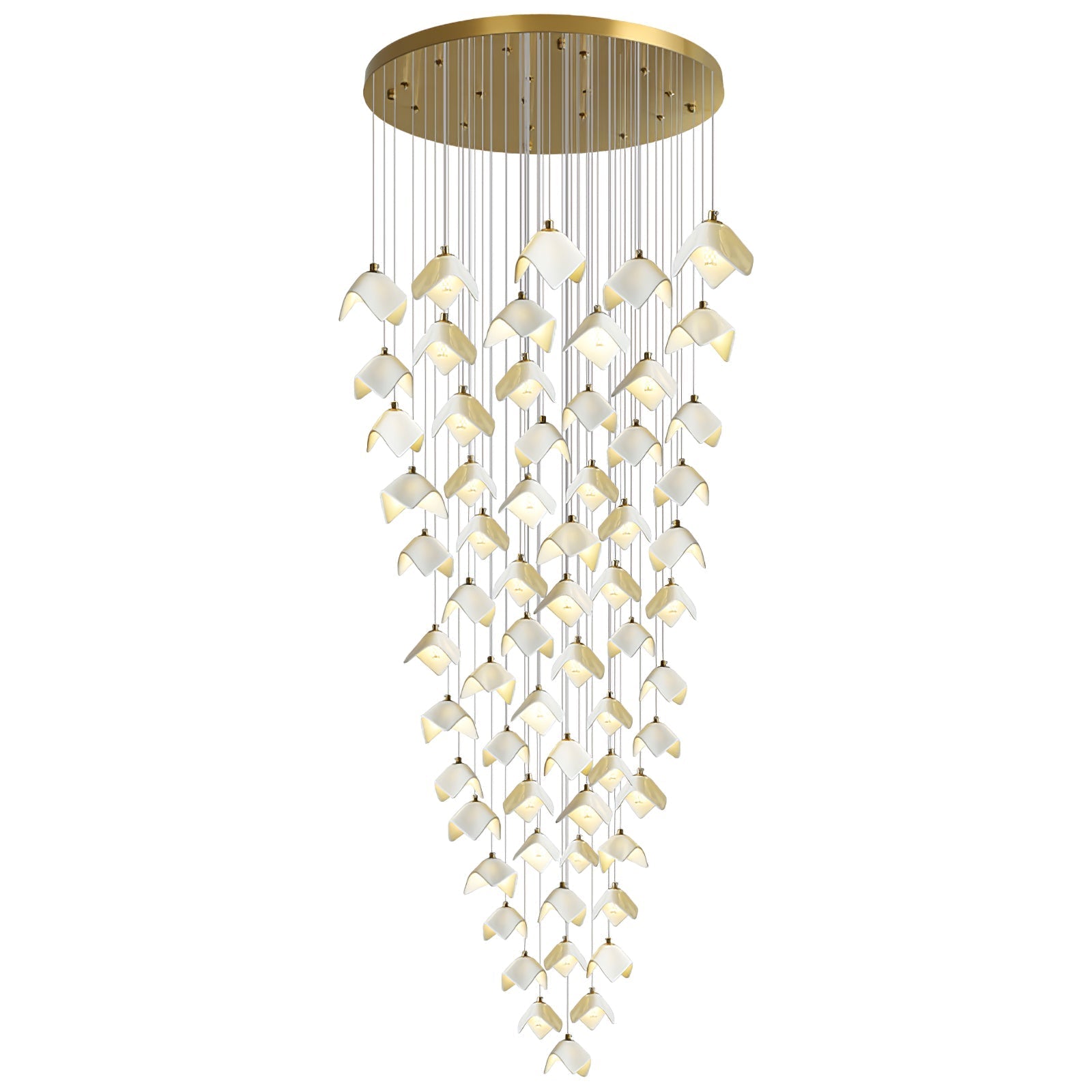 Cithayra Geometric Glass Brass Chandelier - Lamp Outdoor