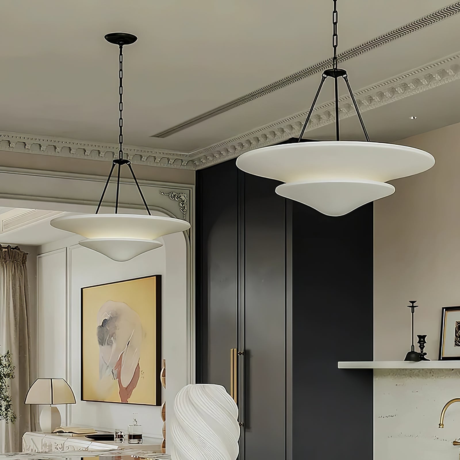 Lunara Modern Plaster Pendant Light - Lamp Outdoor
