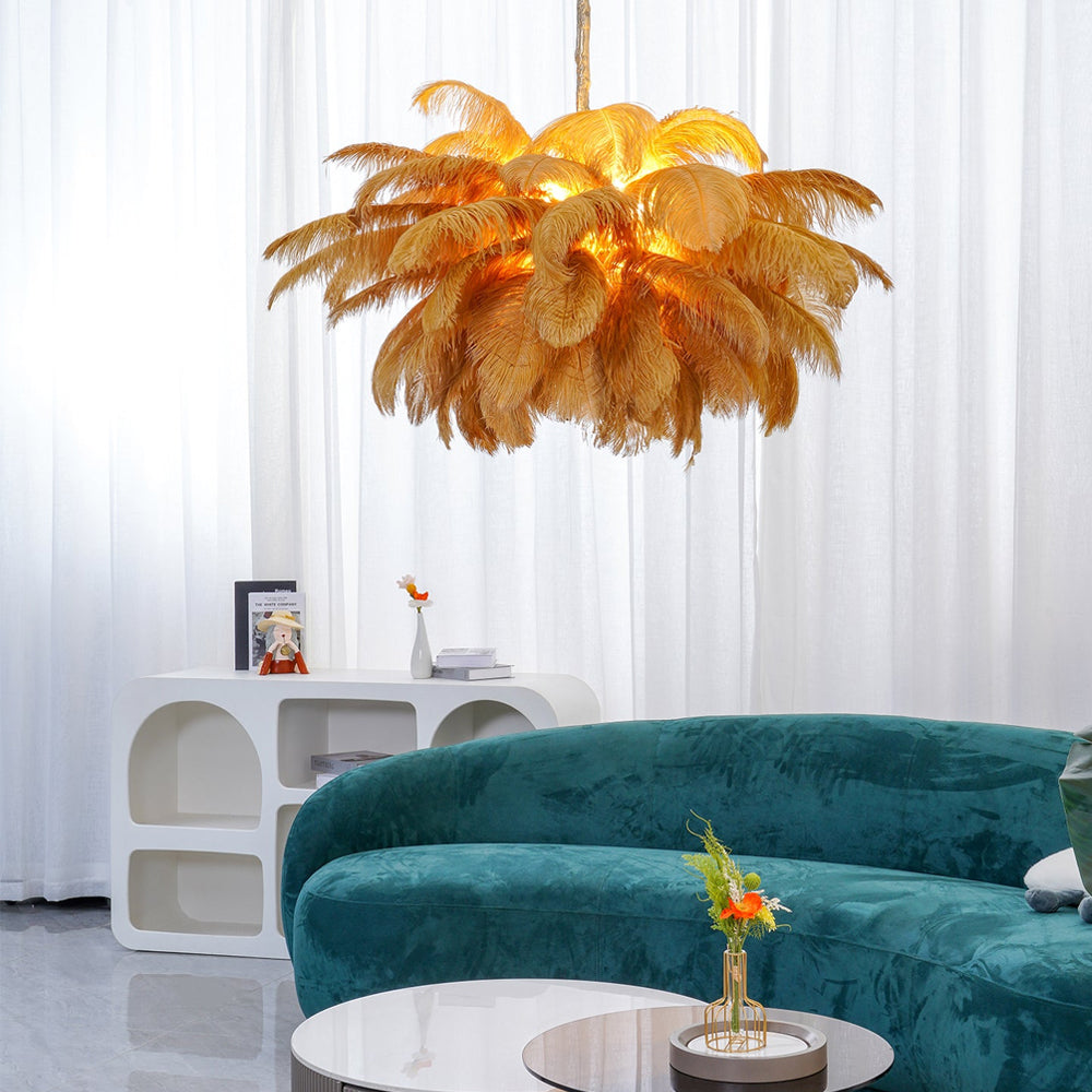 Ostrich Feather Chandelier - Lamp Outdoor