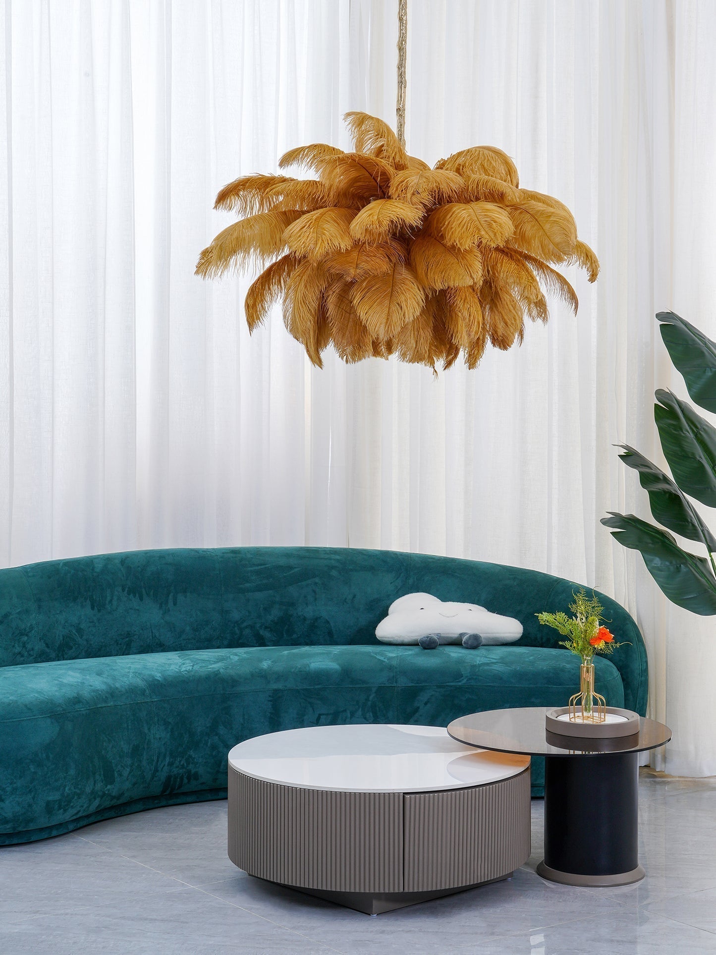 Ostrich Feather Chandelier - Lamp Outdoor
