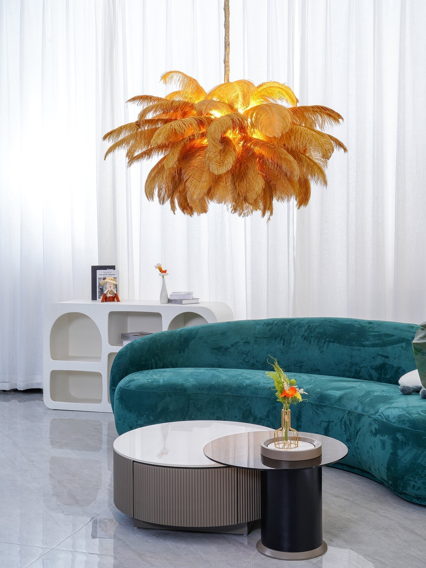 Ostrich Feather Chandelier - Lamp Outdoor