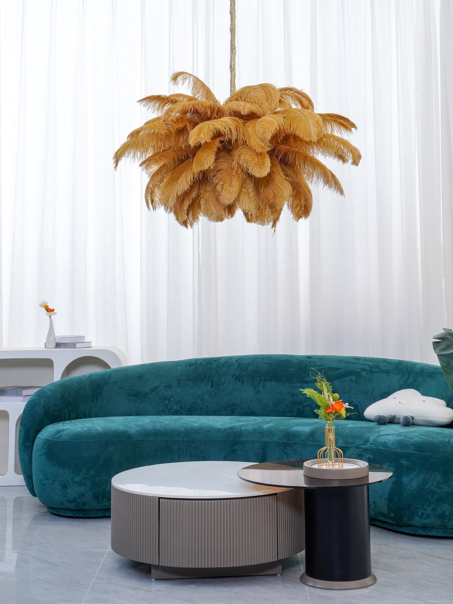 Ostrich Feather Chandelier - Lamp Outdoor