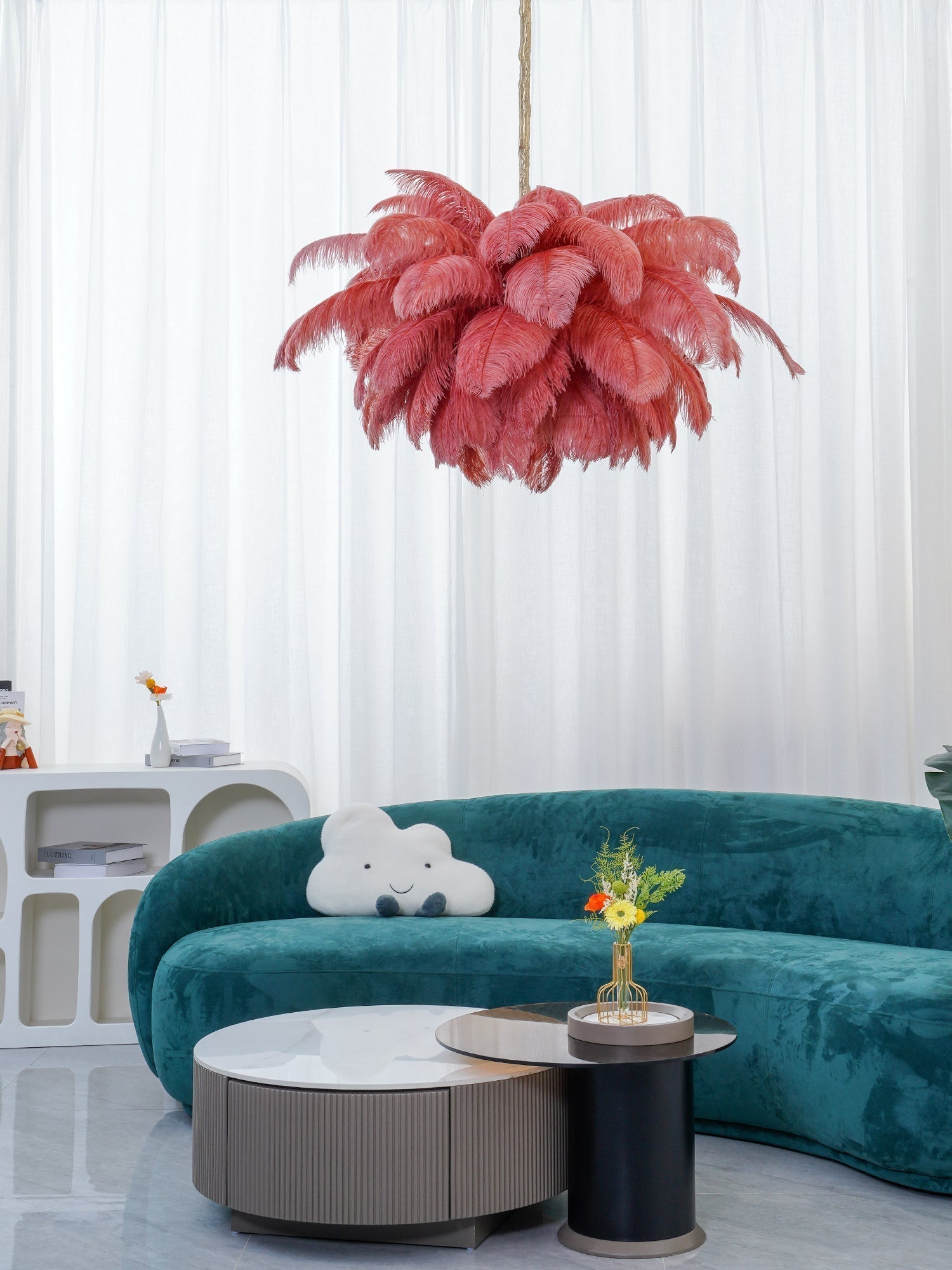Ostrich Feather Chandelier - Lamp Outdoor