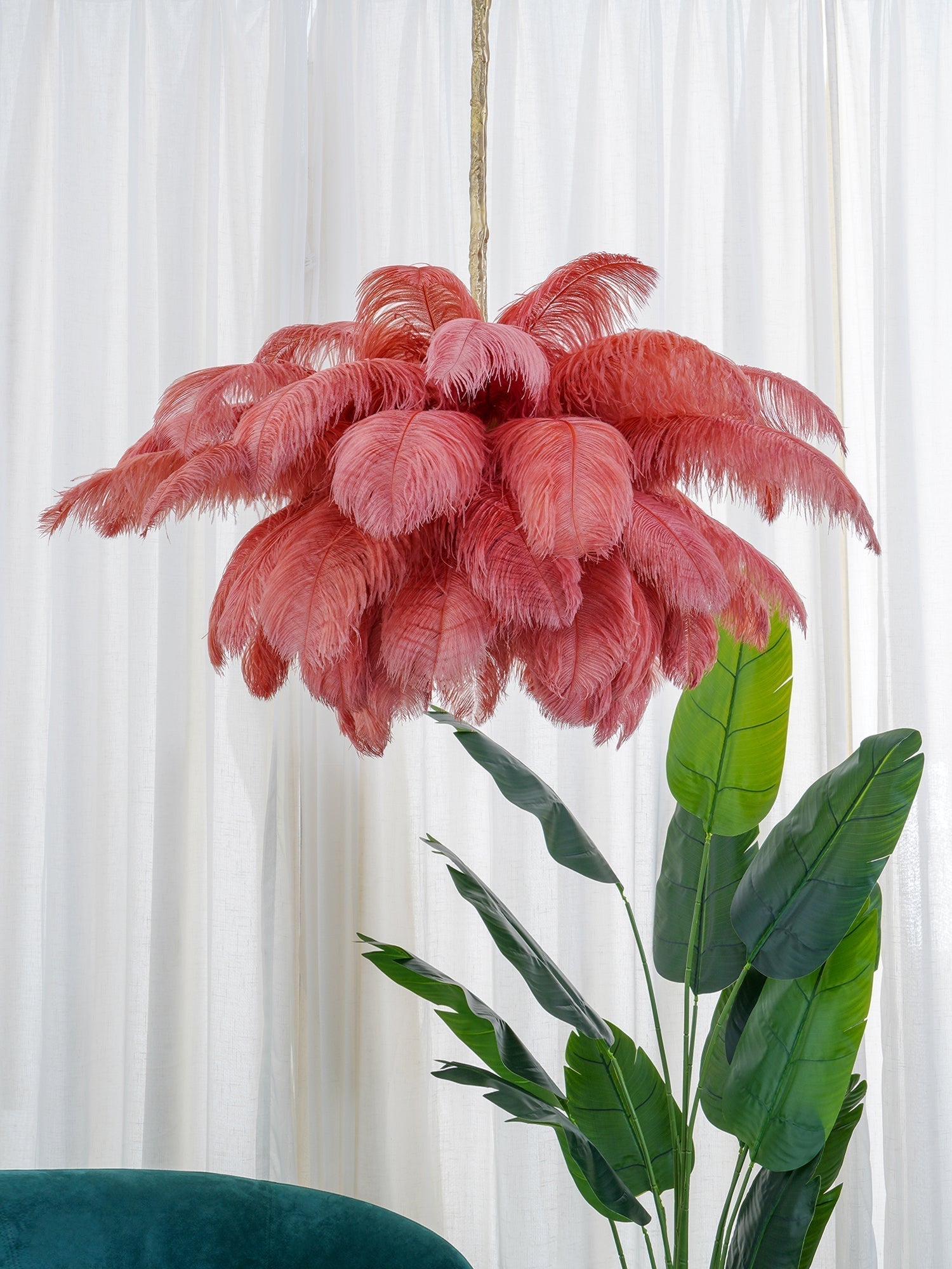 Ostrich Feather Chandelier - Lamp Outdoor
