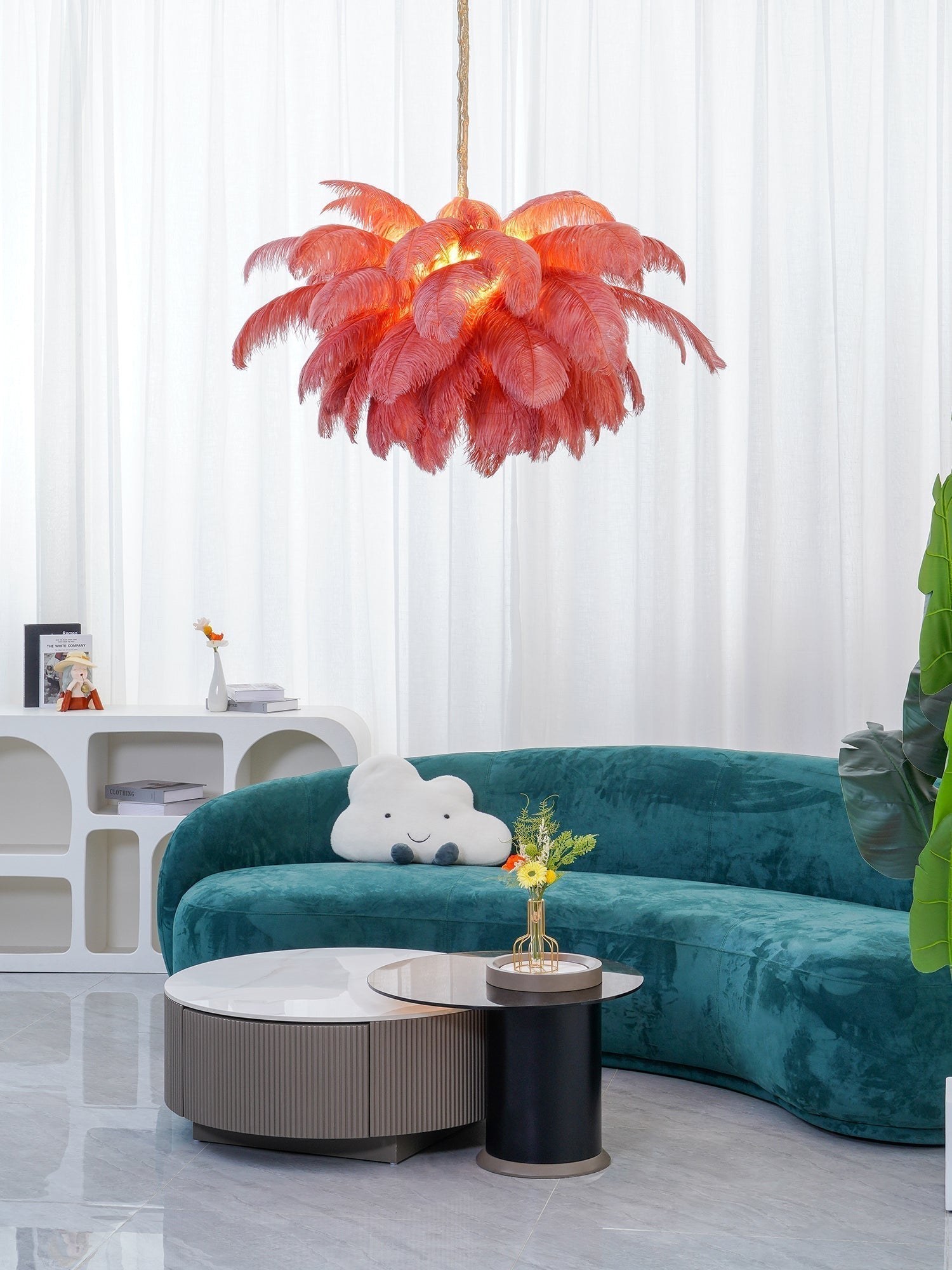 Ostrich Feather Chandelier - Lamp Outdoor