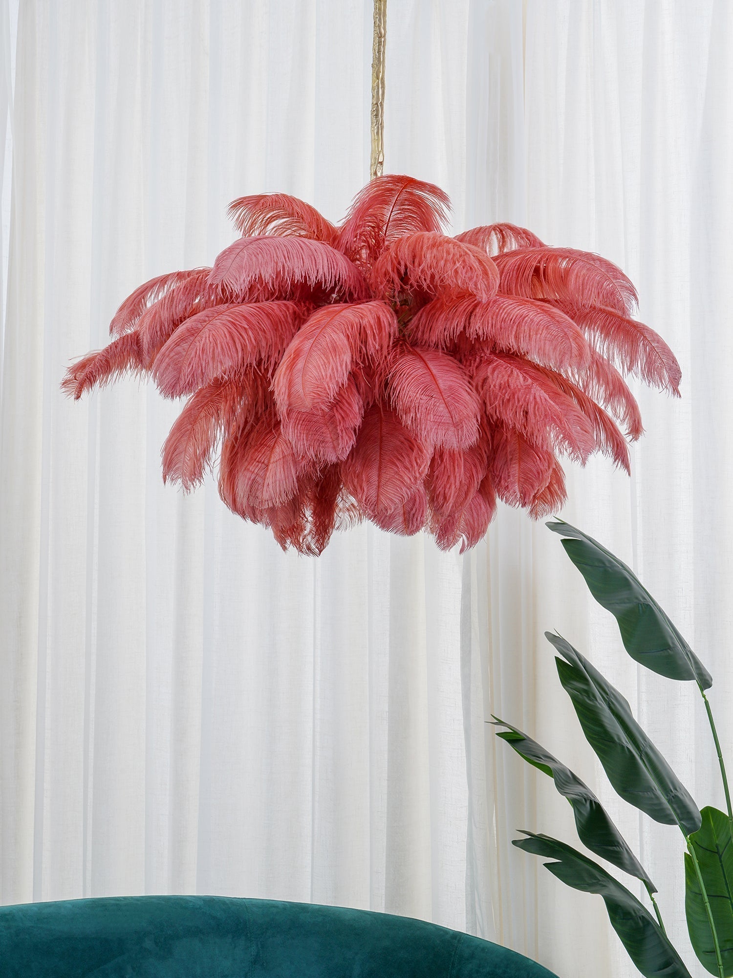 Ostrich Feather Chandelier - Lamp Outdoor