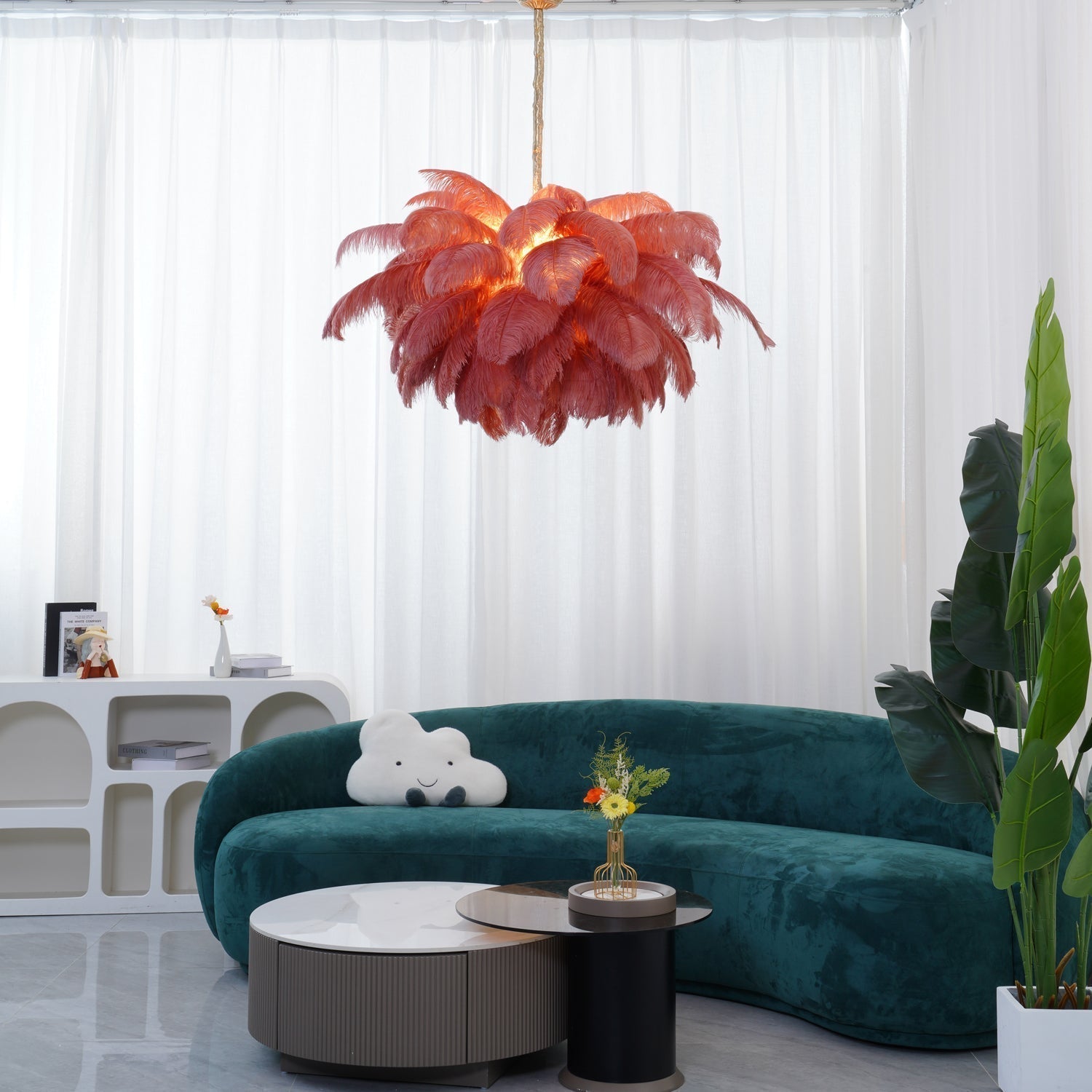 Ostrich Feather Chandelier - Lamp Outdoor