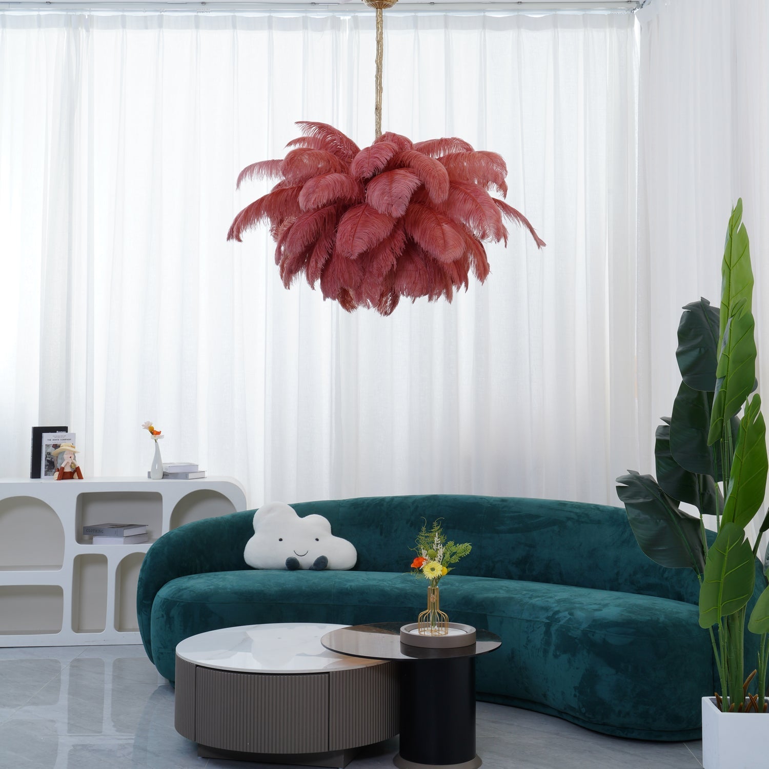 Ostrich Feather Chandelier - Lamp Outdoor