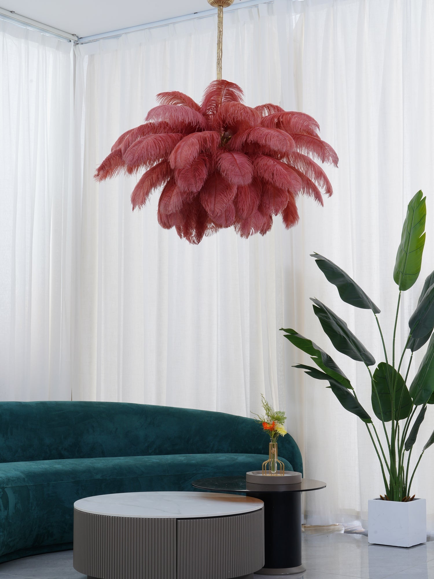 Ostrich Feather Chandelier - Lamp Outdoor