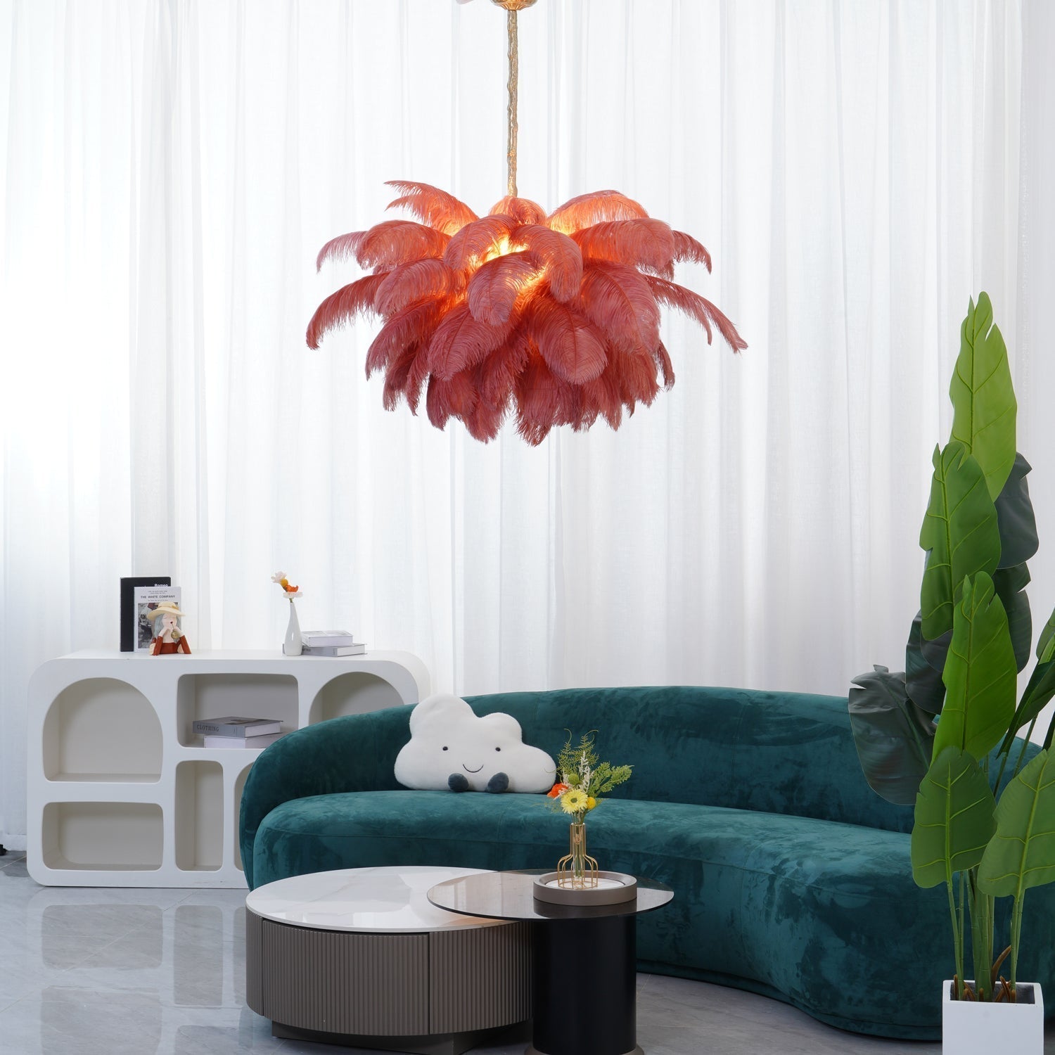 Ostrich Feather Chandelier - Lamp Outdoor