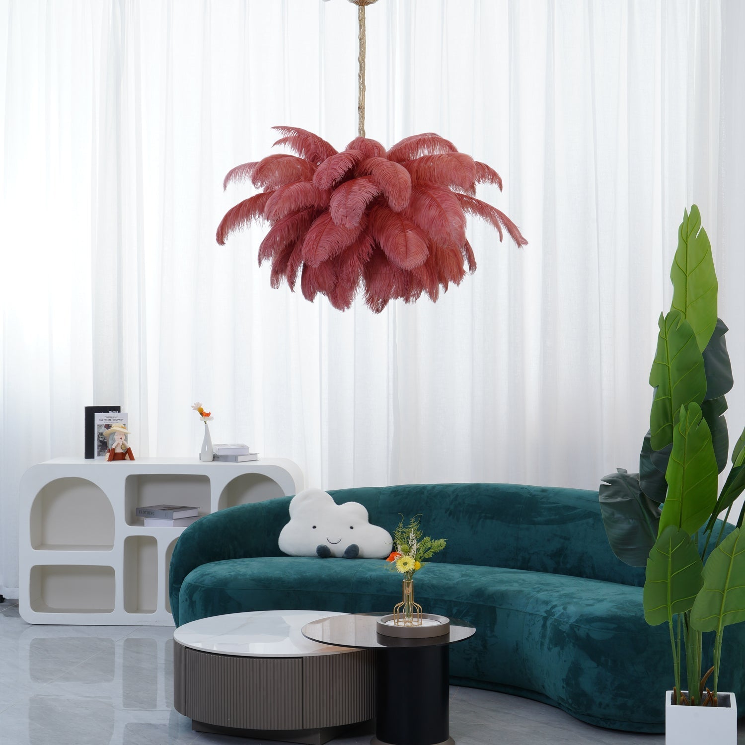 Ostrich Feather Chandelier - Lamp Outdoor