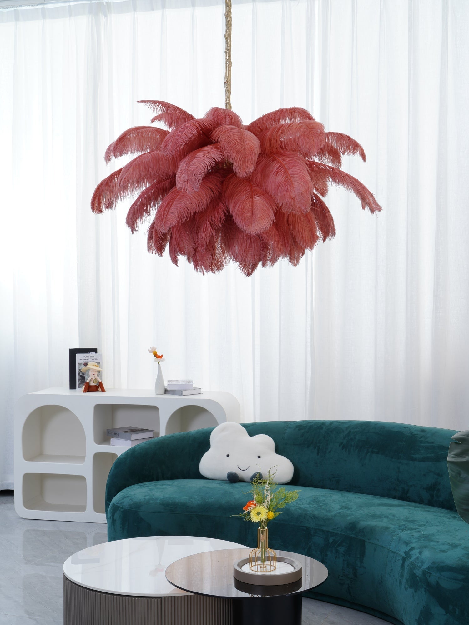Ostrich Feather Chandelier - Lamp Outdoor