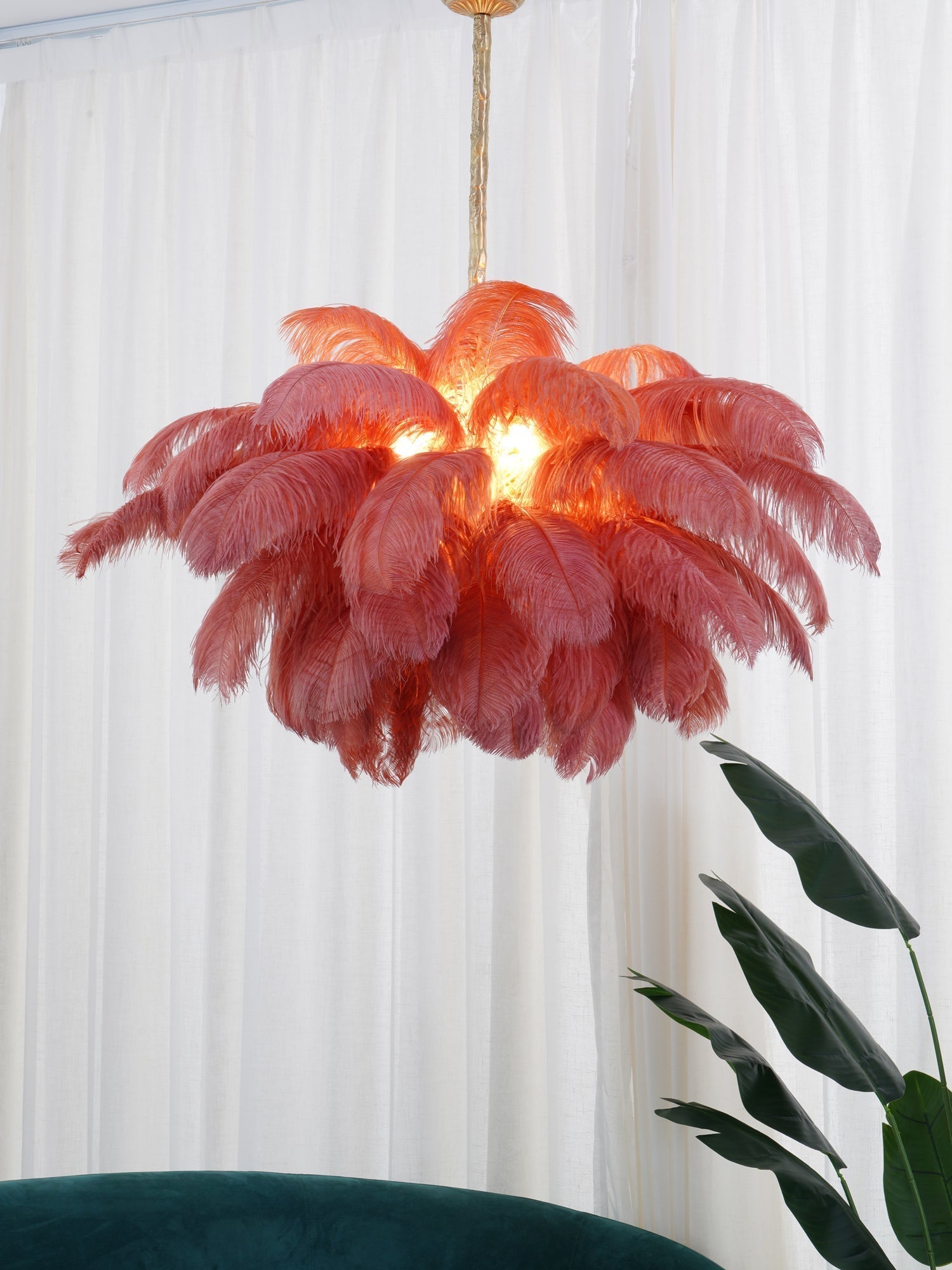 Ostrich Feather Chandelier - Lamp Outdoor