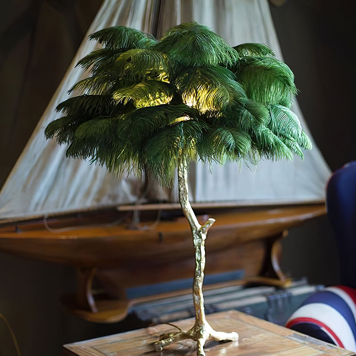 Ostrich Contemporary Feather Table Lamp