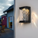 Waterproof Creative Glass LED Black Modern Outdoor Wall Sconce Lighting - Lamp Outdoor