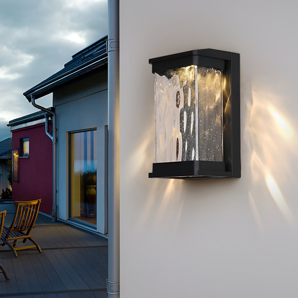 Waterproof Creative Glass LED Black Modern Outdoor Wall Sconce Lighting - Lamp Outdoor